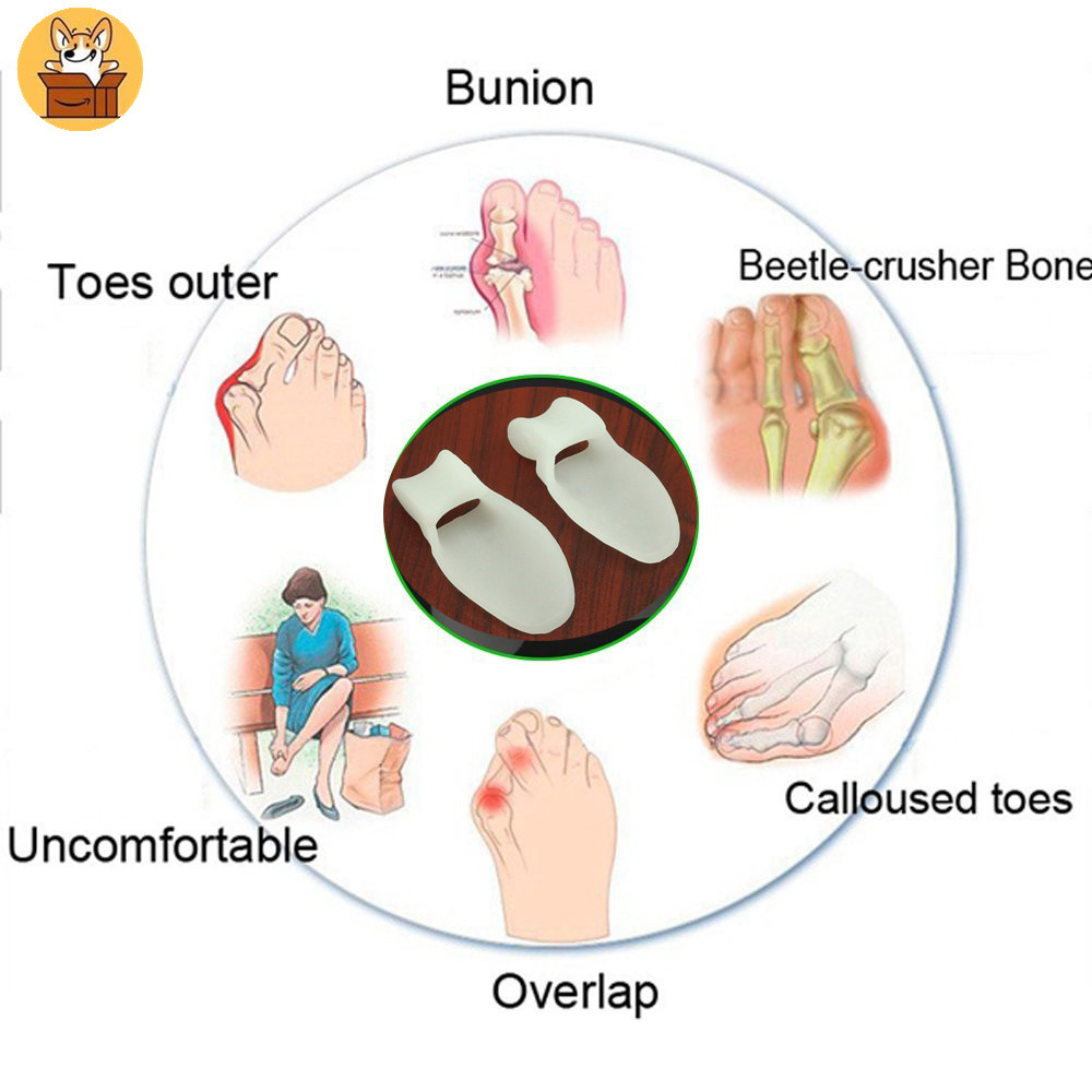 Am-az2pcs Hallux Valgus ซิลิโคนเจล Big Toe Separator: Spreader สําหรับ Overlopping บรรเทาอาการปวดเท้าและ Corrector - รูปที่ 5