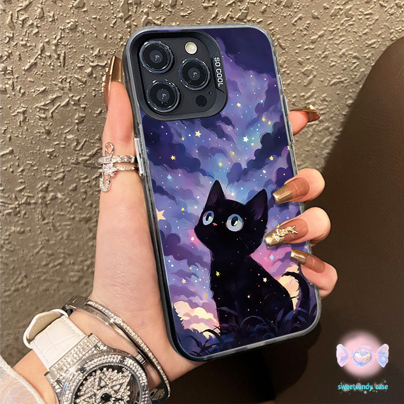 เคสแข็งคุณภาพ น่ารักเป็นที่นิยมcat for IPhone 13 12 7Plus 14 15 11 16 Pro Max 8Plus XR XSMax SE เคสไอโฟน11 เคสไอโฟน13