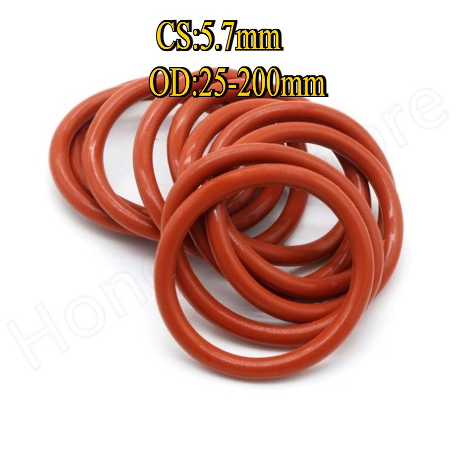 [YTH1] CS5.7mm * OD25-200mm โอริง ORing O-ring ยางโอริง VMQ / ปะเก็นโอริงซิลิโคน โอริง สีแดง