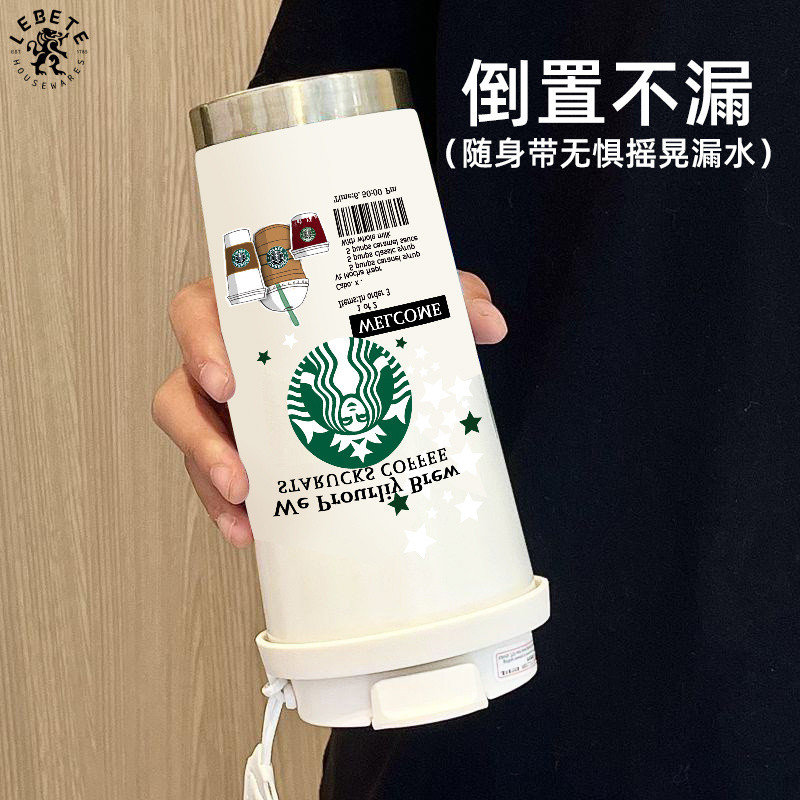 316 ถ้วยน้ําเกรดทางการแพทย์ถ้วยอินเทรนด์ถ้วยกาแฟอเมริกัน 316 สแตนเลสกระติกน้ําร้อนถ้วยรถฟางถ้วยน้ําแบบพกพาแบบพกพาถ้วยน้ํานักเรียน