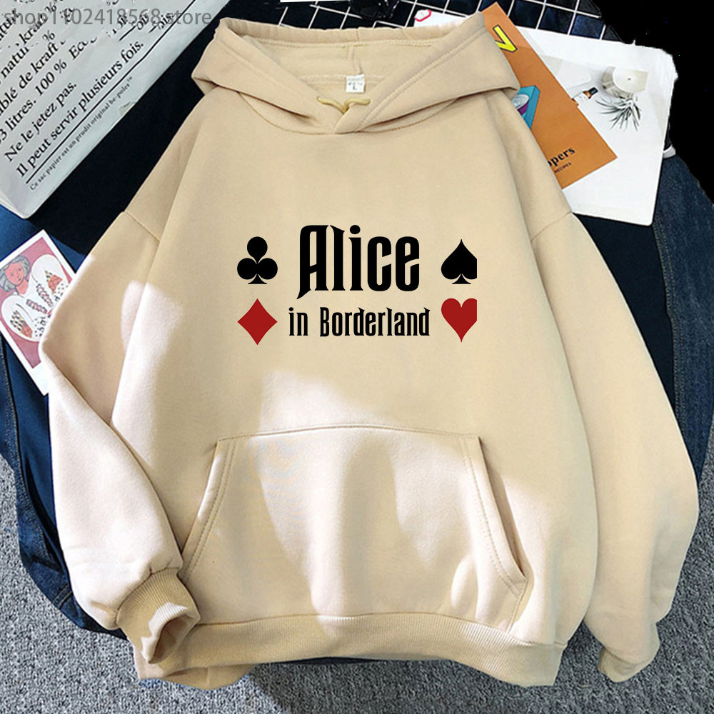 Alice In Borderland Anime Hoodie ผู้ชายคู่การ์ตูนเสื้อกันหนาว Hiphop แนวโน้มความงามมังงะของขวัญเสื้อ