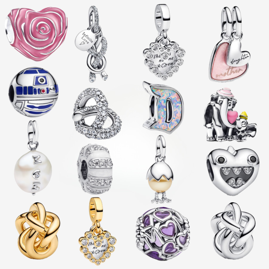 แยกได้ Mother & Daughter Dangle Charm Pavé Infinity Knot Dangle Charm เงินสเตอร์ลิง 925 สร้อยข้อมือเงินจี้ผู้ชายของขวัญผู้หญิงของขวัญวันเกิด