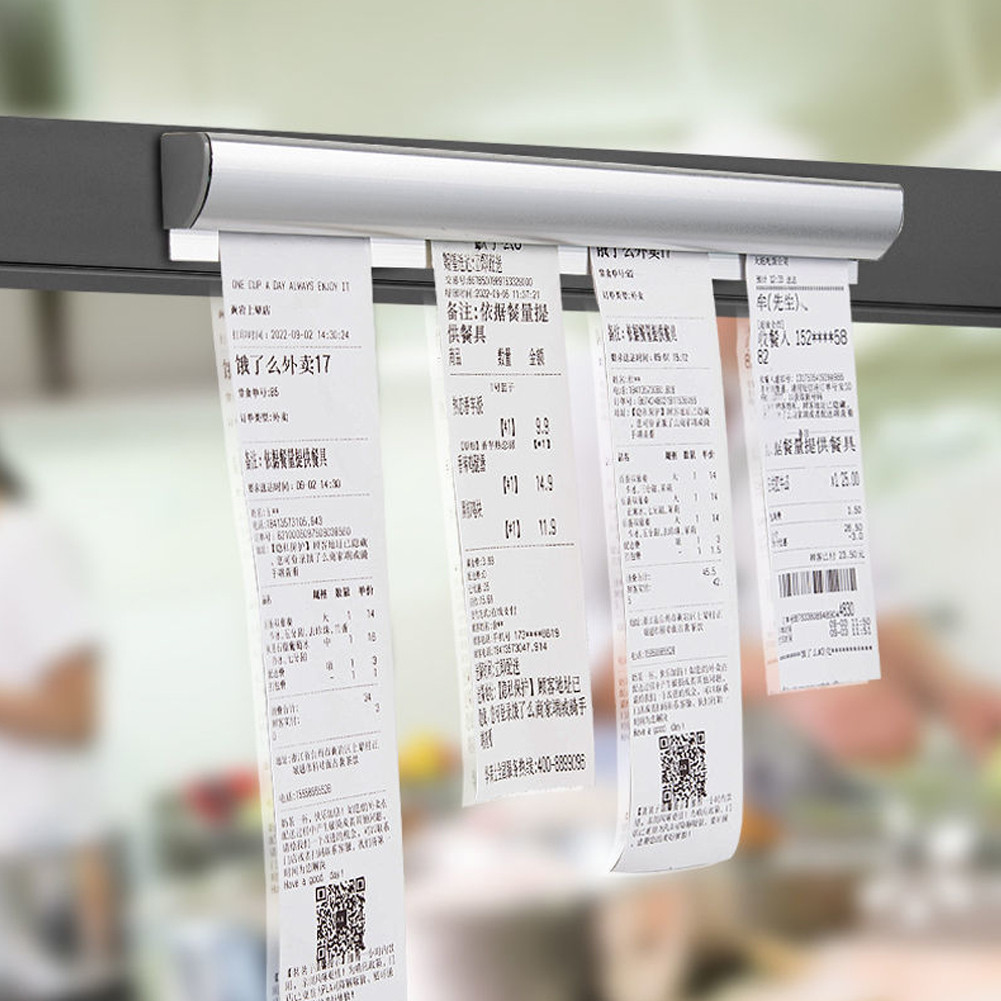 ที่เสียบบิล รางเสียบบิล รางบัตร ที่เสียบกระดาษร้านอาหาร ที่หนีบบิลอลูมิเนียม รางเสียบบิล ราวหนีบออเดอร์ 30/50/100 ซม