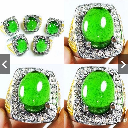 แหวนผู้ชาย Zambrud Zambia Green Crystal Hejo