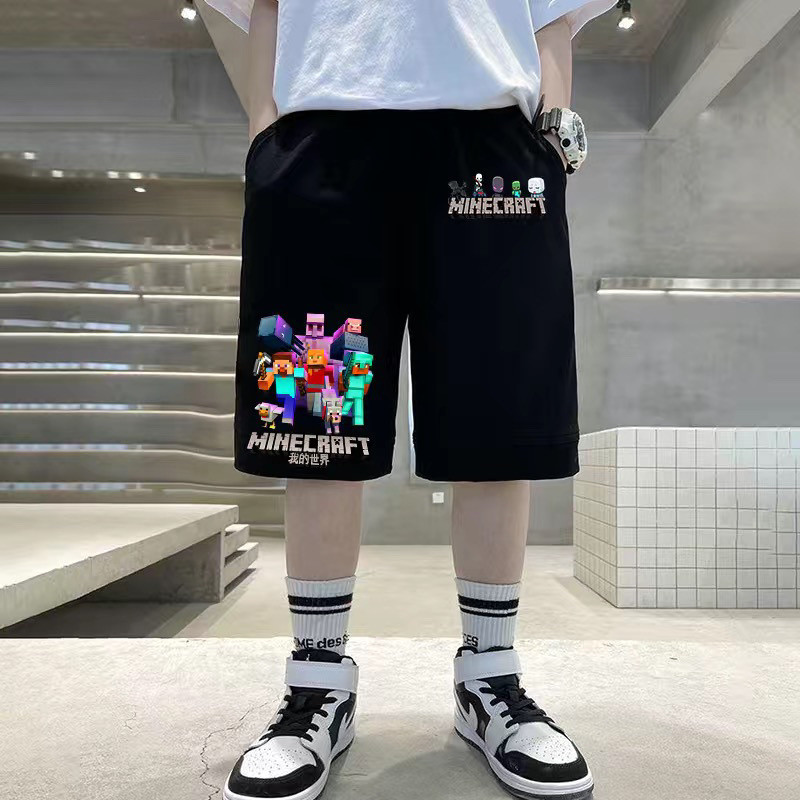 ชุดกางเกงขาสั้นสำหรับเด็ก Minecraft กางเกงขาสั้นบางสำหรับเด็กชาย กางเกงขาสั้นห้าจุดสำหรับเด็กชาย - รูปที่ 2