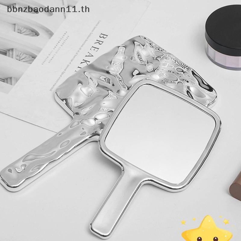 BN Liquid Shape Square Mirror Hand-Held Desktop เครื่องสําอางแบบพกพาแต่งหน้ากระจก Travel Retro สไตล์ Beauty Mirror สําหรับกระเป๋าถือ