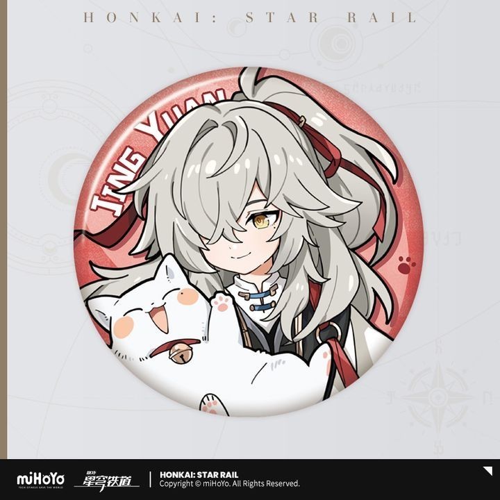 [ BADGE ] Jing Yuan Little Cat Series สามารถป้าย - รางดาว Honkai 5.8 ซม. ป้ายกลม ขนาด 58 มม.