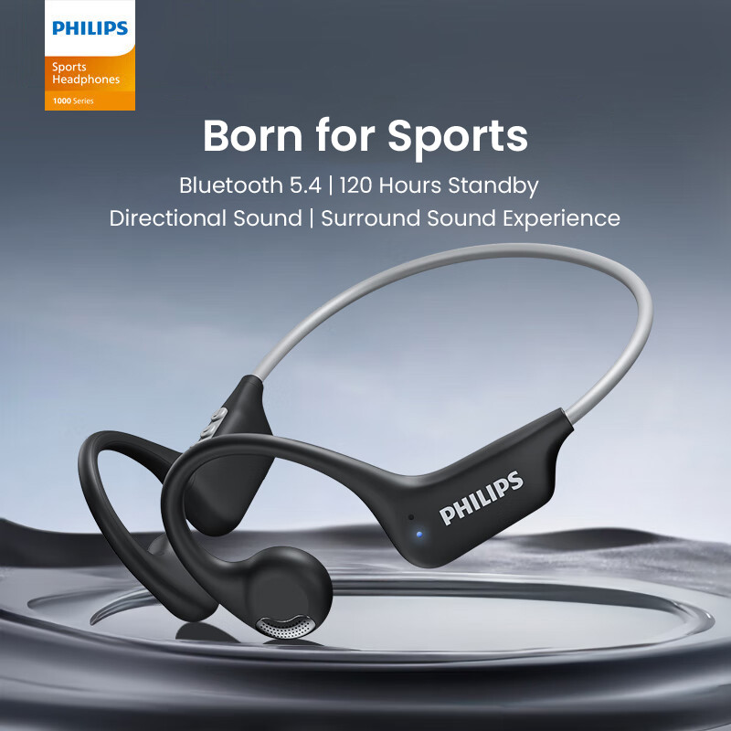 Philips bone conduction หูฟังสําหรับกีฬาหูฟังสําหรับเล่นเกมไร้สายบลูทูธ 5.4 ชุดหูฟัง TA1708