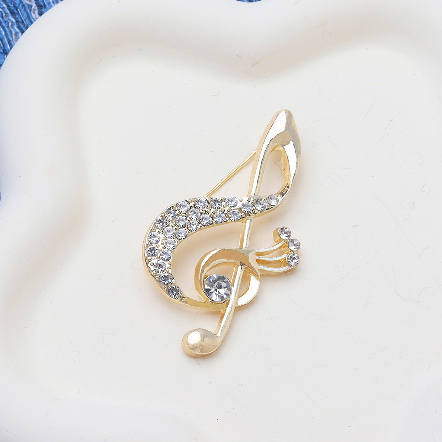 เข็มกลัดลายโน้ตเพลงทำจากโลหะและRhinstone สำหรับเสื้อสูท ใช้เป็นอุปกรณ์แต่งเติมเสื้อผ้า พร้อมให้เป็นของขวัญในงาน.party - รูปที่ 4