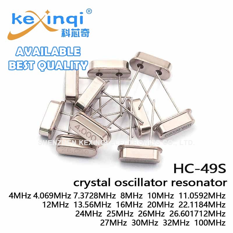 (10 ชิ้น)HC-49SคริสตัลOscilator 4M 7.3728MHz 8M 10M 12M 16M 20M 24M 25M 26M27M 30M 32M 100MHz 32.768MHz