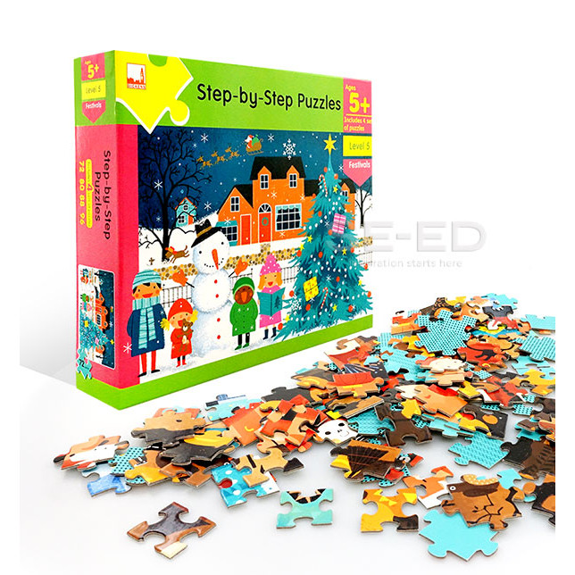 Bundanjai (หนังสือเด็ก) Step By Step Puzzle - Age 5+ Festivals