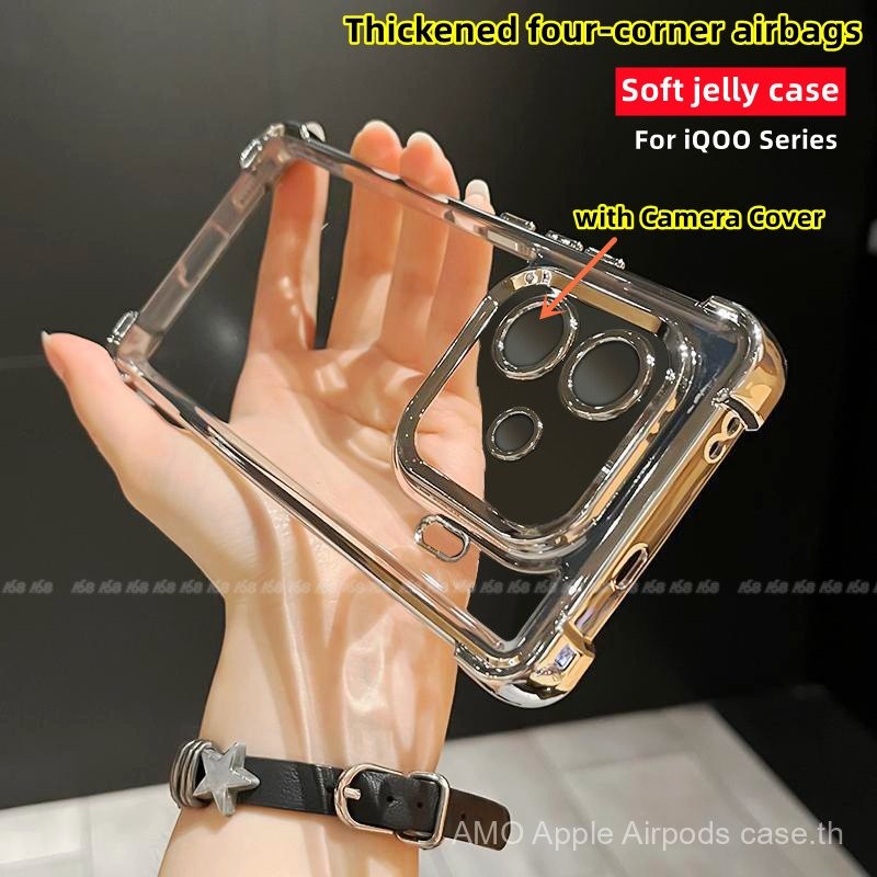 เคส IQOO Z9 Z9X 12 13 เคส iQOO Z9 Z9X 12 5G เคส Z9 Turbo เคสใสเจลลี่นุ่มกันกระแทกพร้อมตัวป้องกันเลนส