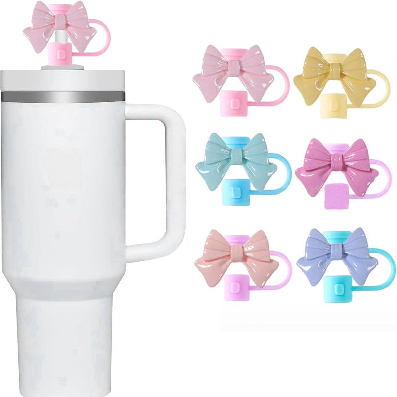 Sugaw 10 มม.ขวดน้ําซิลิโคนฟางโบว์รูปร่างหลอดฝาปิด Tumbler ซิลิโคนฟางเคล็ดลับสําหรับ Stanley & Owala Tumbler