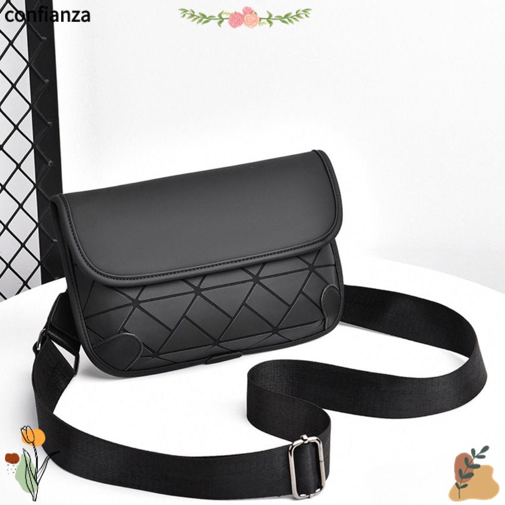 Confianza Messenger Bag, กระเป๋าสะพายชายลายตารางกันน้ํา, กระเป๋าใบเล็กเคลือบหรูหรากระเป๋าสะพายข้าง