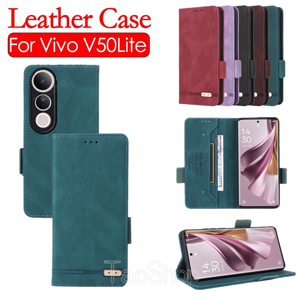 Flip หนังสําหรับ Vivo V50 Lite V50Lite V 50 VivoV50 Lite VivoV50Lite วงเล็บแม่เหล็กปลอกกันกระแทกฝาหล