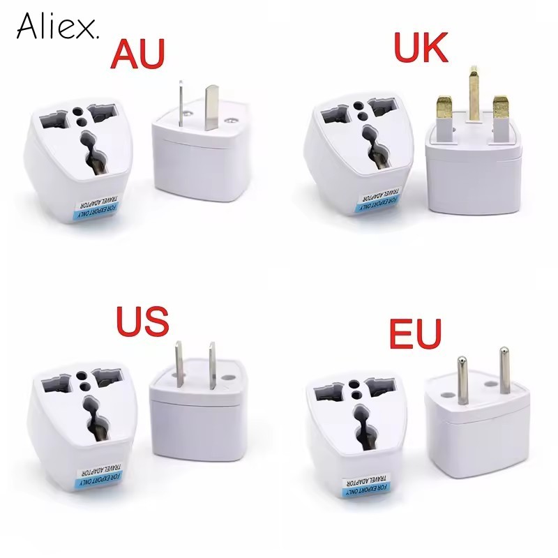 1pc Universal US UK AU ไปยัง EU ปลั๊ก USA ถึง Euro ยุโรป Travel Wall AC Power Charger Outlet อะแดปเตอร์แปลง 2 รอบ Socke