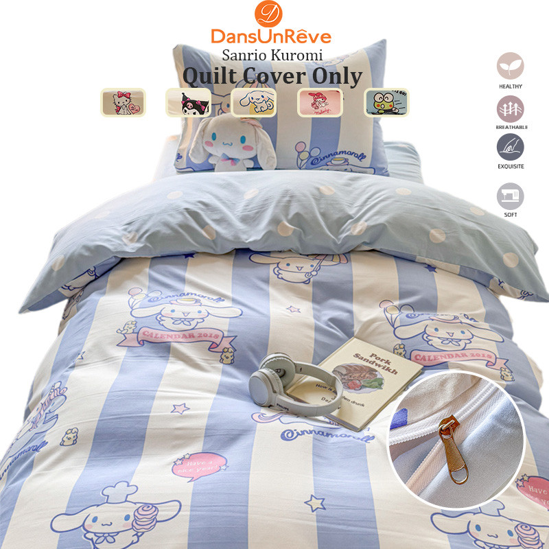 Dansunreve 1ชิ้น Sanrio ปลอกผ้านวม ไม่มีผ้านวม ชินนามอนโรล Kuromi Cinnamoroll Pochacco Kitty คิตตี้ ซานริโอ duvet cover 3ฟุต 5ฟุต 6ฟุต