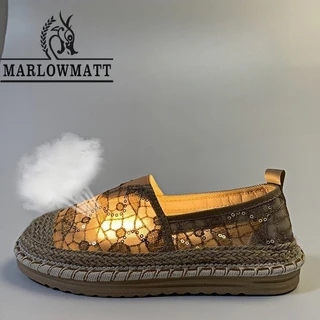 Marlowmatt Ladies Lazy Shoes Cover Foot Lace Upper Lightweight Breathable