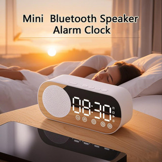 Clock Wireless Bluetooth Speaker Multifunction LED With Mirror Digital Alarm Clock Smart Speaker Bass Home Room FM RadioTable Desktop Clock