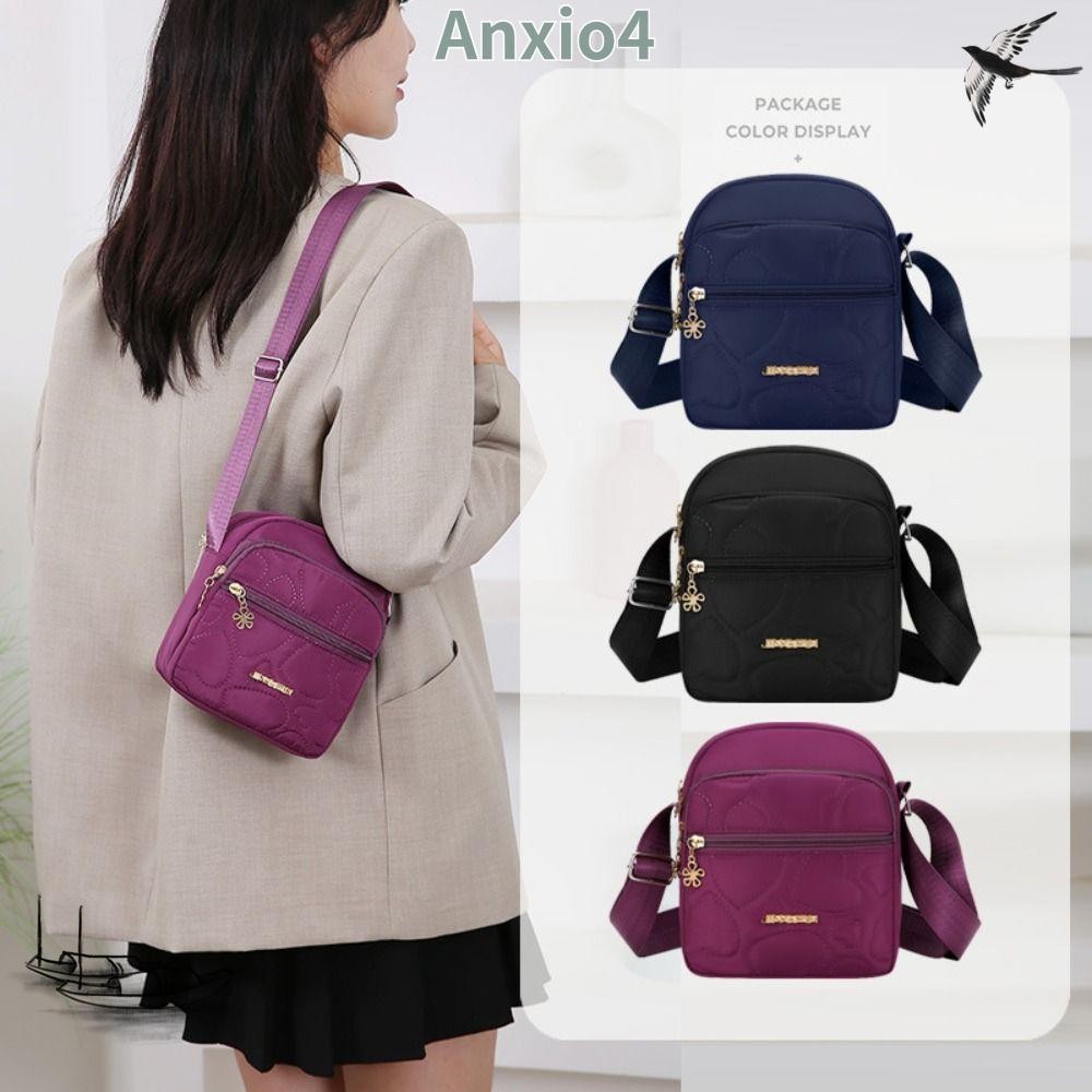 ANXIO4 Messengers Bag, Nylon Multi-Channel Small Square Bags, Crossbody Multifunctional Shoulder Bag