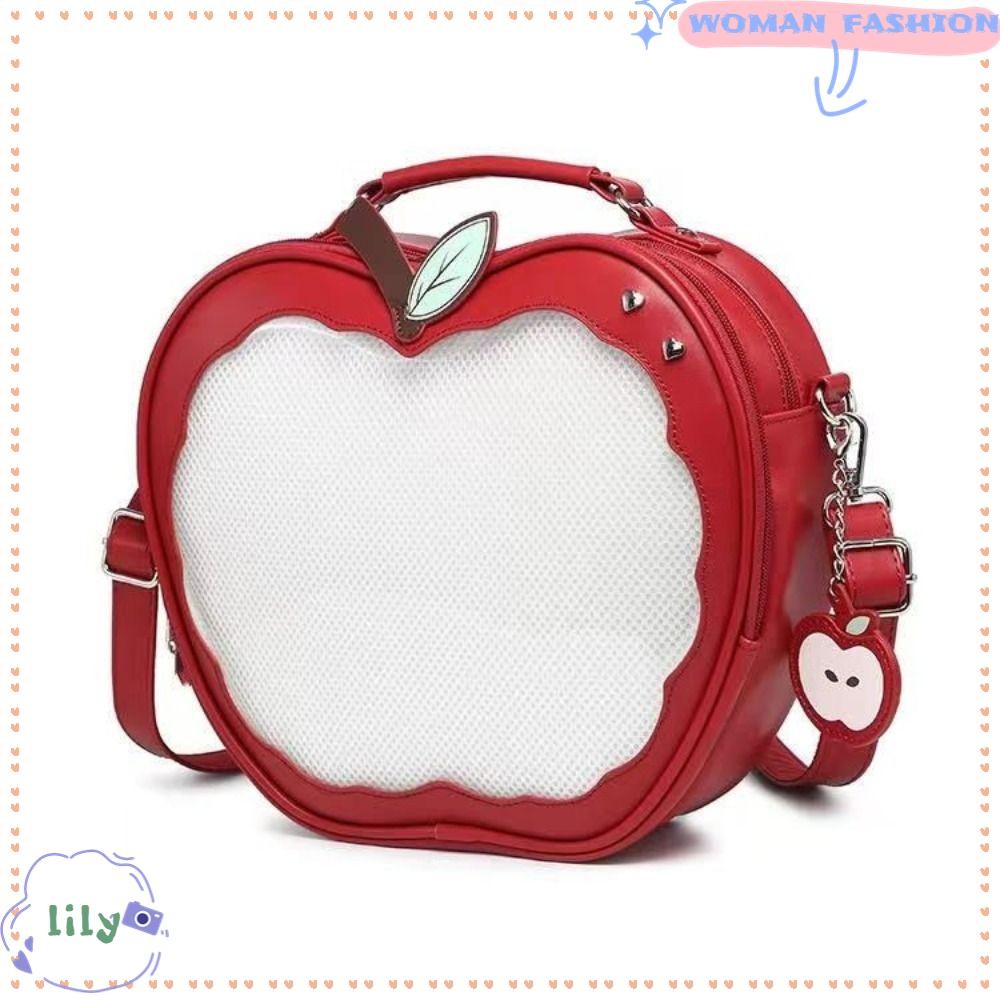 LILY Ita Bag, Pure Color Large-capacity Crossbody Bag, Cute PU leather Women Backpack Girl