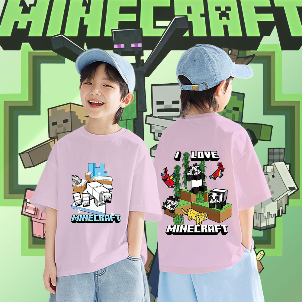 HOT SALE  Hot New Roblox Minecraft Sandbox Jj & Mikey Maizen Children’s Tshirt ย ราคา ถูกที่สุด ดีลบีเคเค แกลเลอรีภาพที่ 8