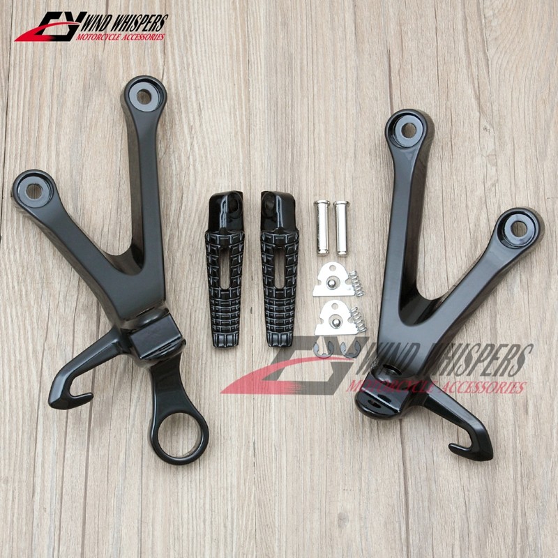 รถจักรยานยนต์อลูมิเนียมด้านหลัง Footrests หมุดเท้าขาตั้งกล้องเหยียบ stent สําหรับ SUZUKI GSX-R GSXR 