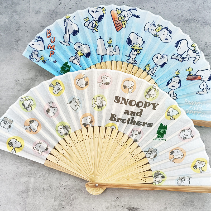 kapplin สนูปปี้ ญี่ปุ่นน่ารักการ์ตูนมือพัดลมพับพัดลมขนาดเล็กพัดลมแบบพกพา