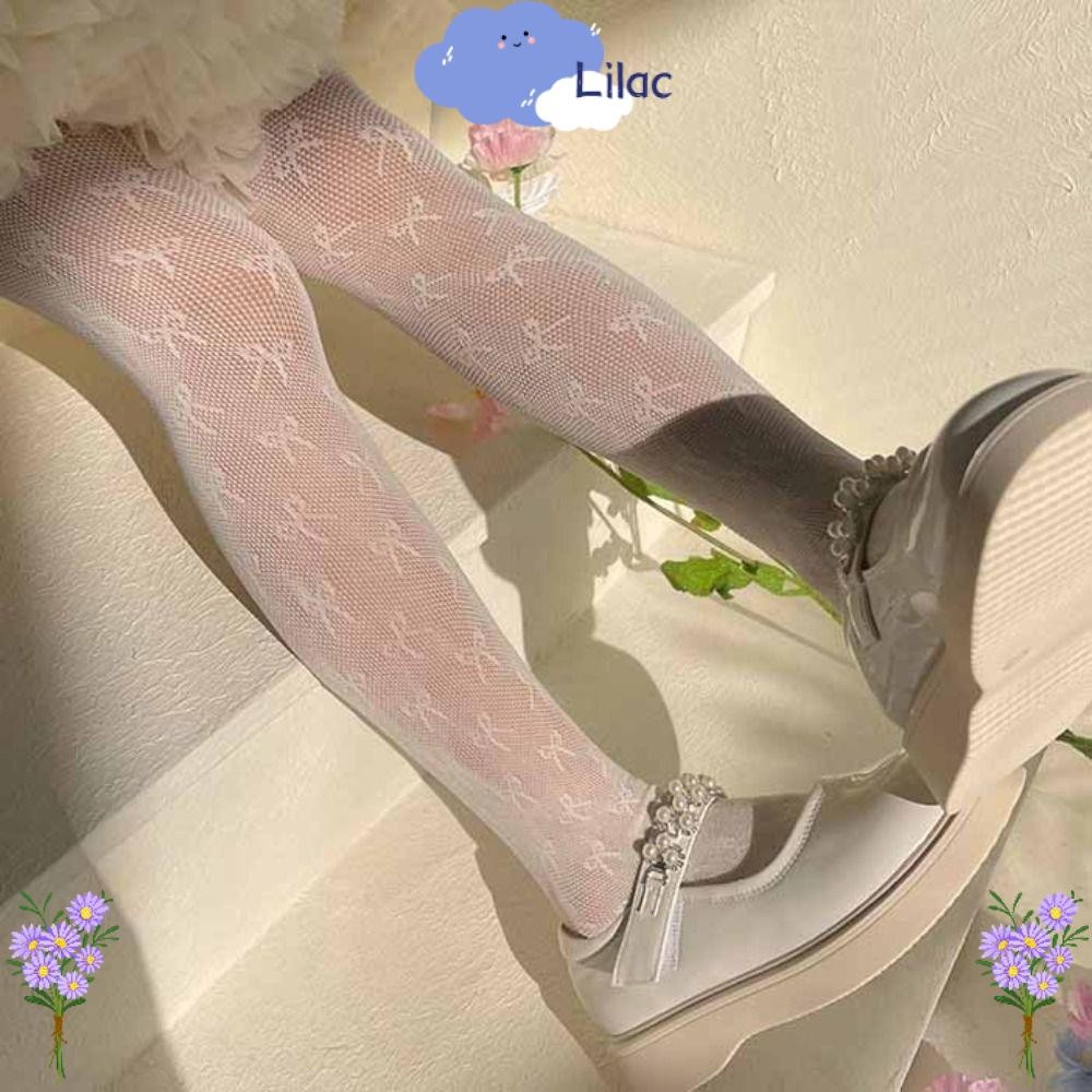 ถุงน่องลูกไม้ลิแลคส์, ถุงน่องเด็กตาข่ายฤดูร้อน, เลกกิ้งบางเจ้าหญิงโบว์สีขาวนุ่ม ที่รัก