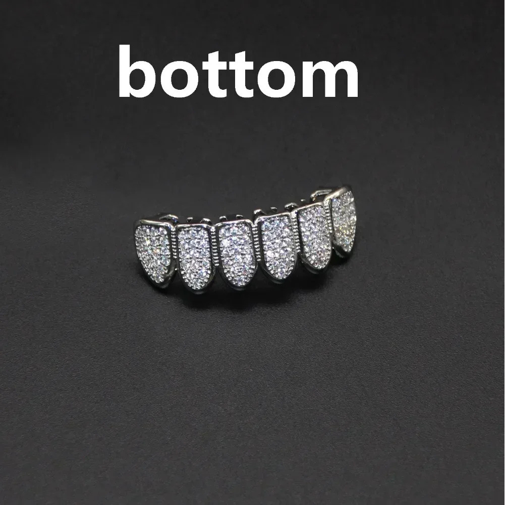 ฟัน Grillz ชุดสําหรับ Unisex ด้านล่างปากสีเงิน เตาย่างฟัน หมวกฟัน ที่ถอดออกได้ทันตกรรม แฟชั่น Body เครื่องประดับเพชร - รูปที่ 6