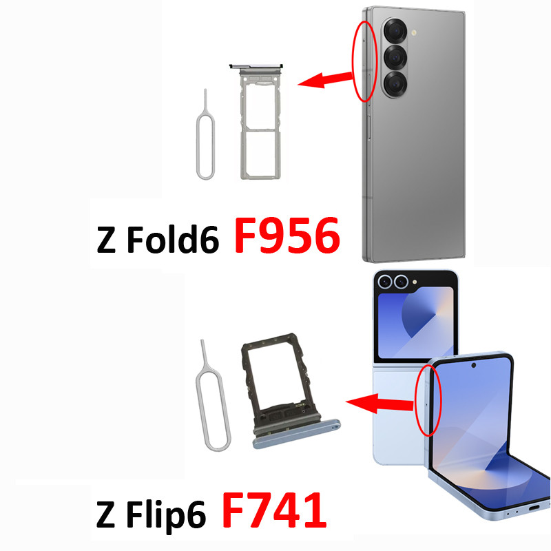 สําหรับ Samsung Galaxy Z Fold6 F956 F956B ชิปซิมการ์ดถาดผู้ถือสล็อตอะแดปเตอร์กระเป๋าสําหรับ Z Flip6 