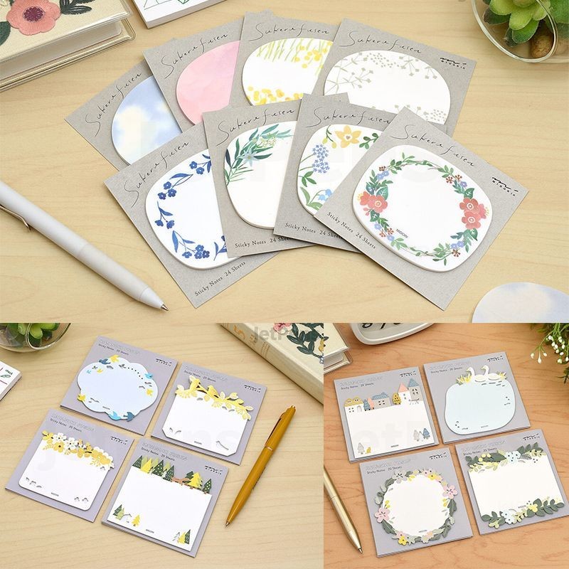 PUFFOCATˇ Japan midori Flowers Limited Translucent Oval Alien Sticky Notes N Times Stickers