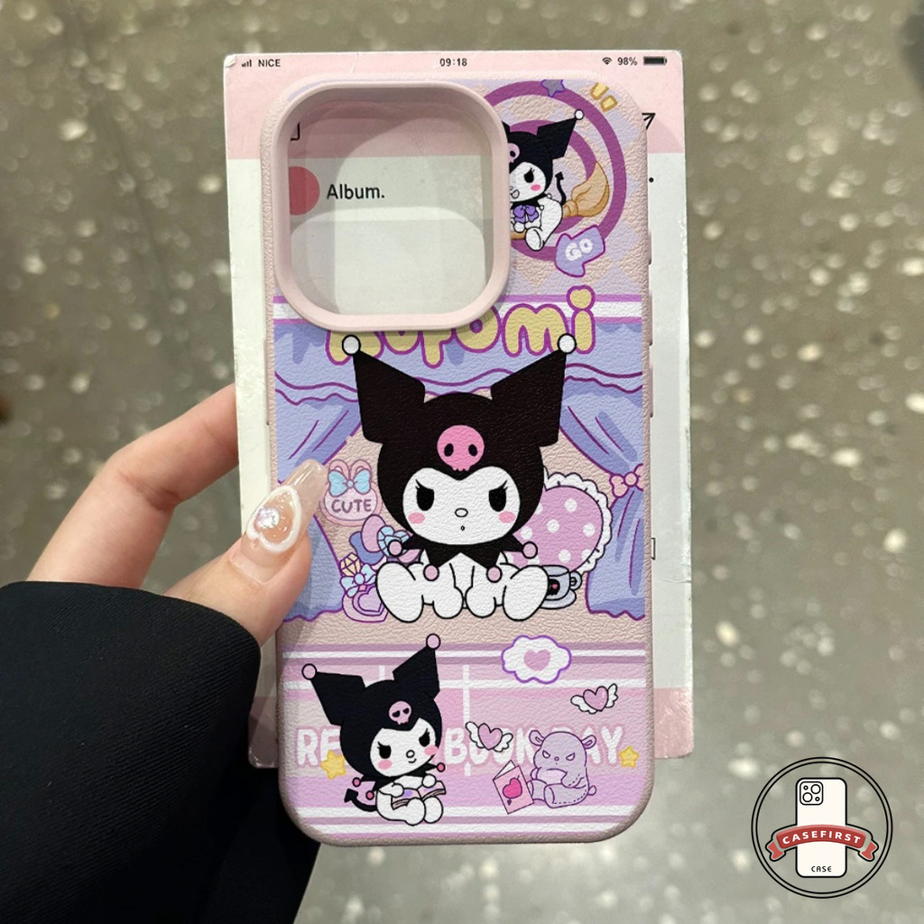 การ์ตูนแนวอินเทรนด์รักหัวใจคุโรมิน่ารักจิตรกรรมเดิล เคส IPhone 16 12 11 13 14 15 Pro Max XS Max X 7 8 16 14 15 Plus XR