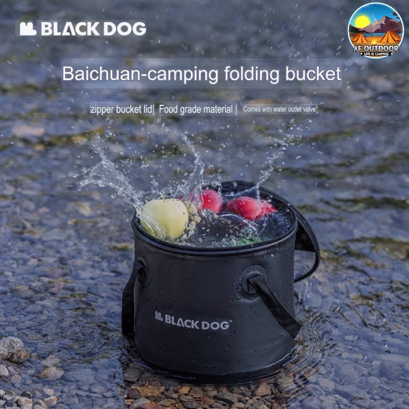 +พร้อมส่ง+ถังน้ำพับได้ Blackdog Multifuntional Round Folding Bucket 20L ถังพลาสติกพับได้