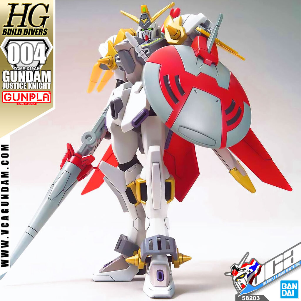 BANDAI GUNPLA HIGH GRADE HG 1/144 GUNDAM JUSTICE KNIGHT โมเดล กันดั้ม กันพลา VCA GUNDAM