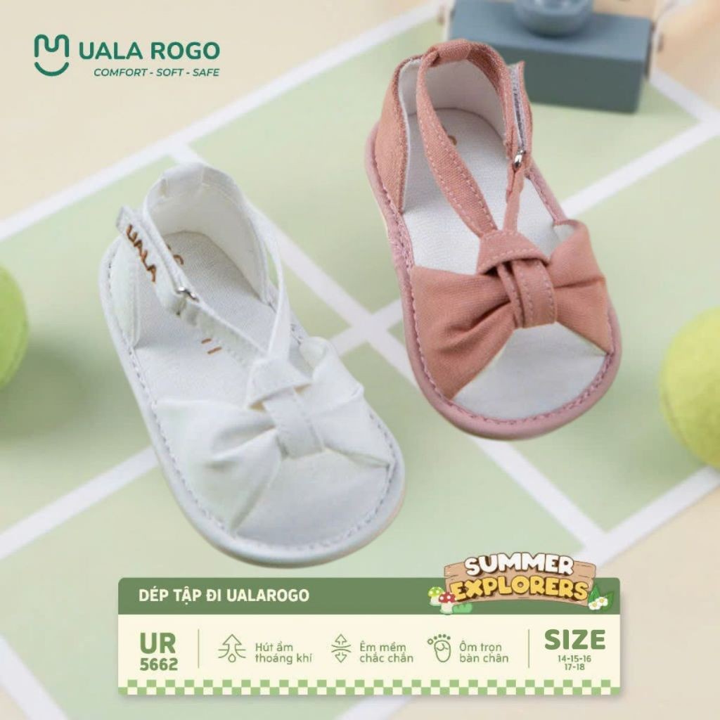 อูลาโรโก รองเท้าแตะสําหรับเด็กชายและเด็กหญิงหัดเดินพื้นยางกันลื่นสายรัดกาว 5662