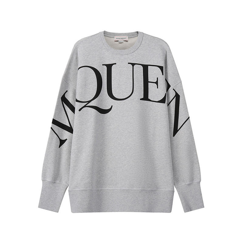 Alexander Mcqueen Mcqueen เสื้อสเวตเตอร์คอกลมพิมพ์ลายโลโก้สําหรับผู้ชาย