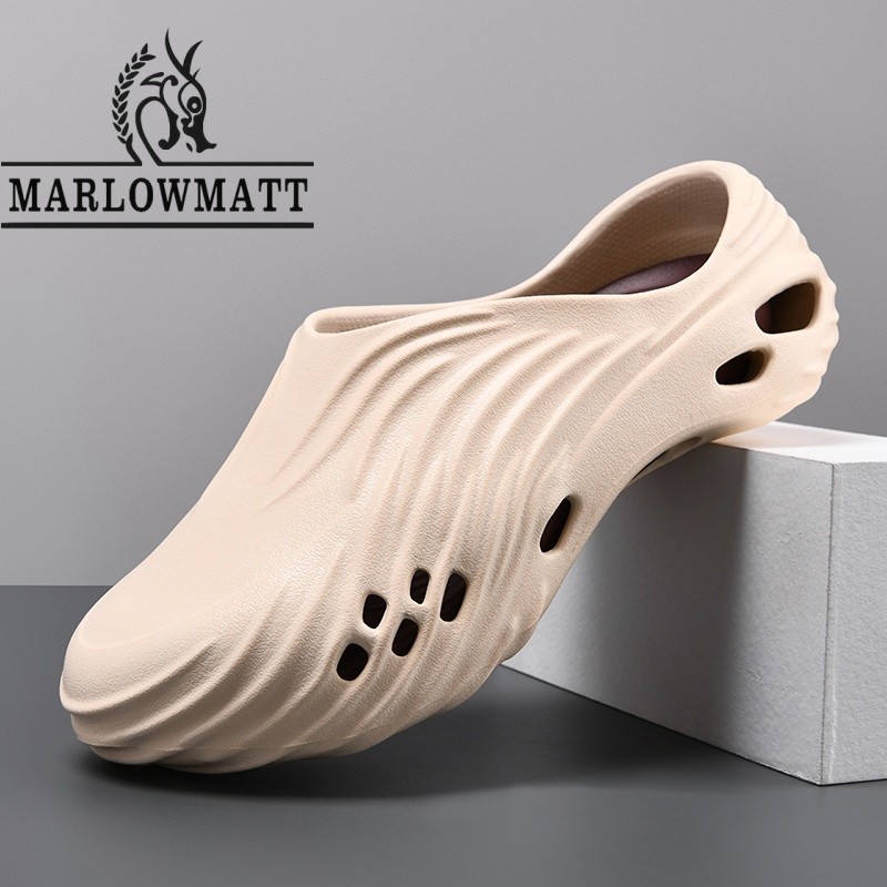 Marlowmatt รองเท้าแตะผู้ชาย Baotou Breathable น้ําหนักเบาสไตล์อินเทรนด์ที่ไม่ซ้ํากัน