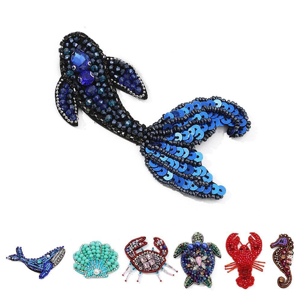 okhobby แพทช์ลูกปัด, Seahorse Crab Marine Animal Patch, รูปแบบเครื่องประดับปลาดาว Handmade การ์ตูนแพทช์สําหรับ DIY Craft & ผ้าตกแต่ง ราคา ถูกที่สุด ดีลบีเคเค แกลเลอรีภาพที่ 3