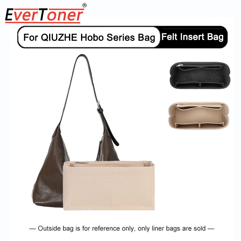 EverToner Felt กระเป๋าด้านใน Fit สําหรับ QIUZHE Hobo กระเป๋าขนาดใหญ่ความจุแต่งหน้ากระเป๋าด้านในแบบพกพาอุปกรณ์เสริม