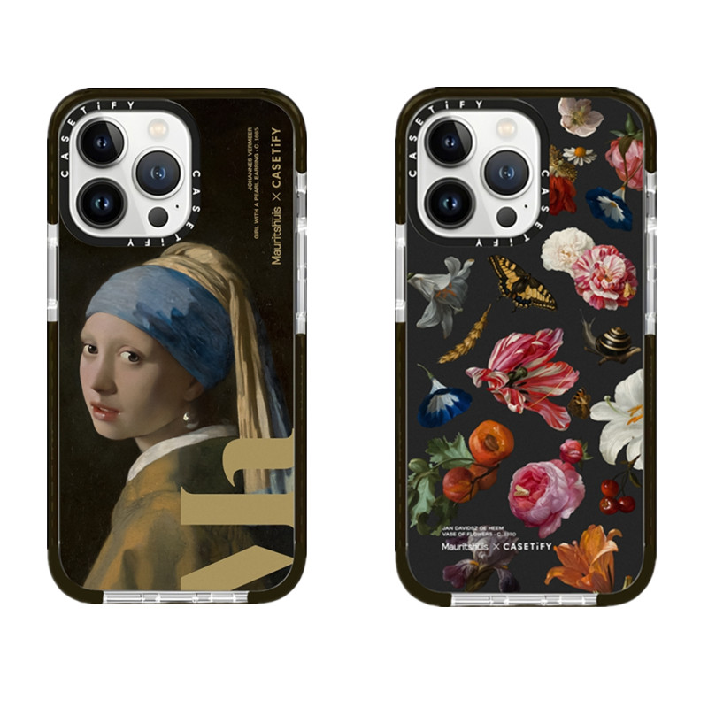 Caseti สาวกับต่างหูมุกเคสอ่อนสําหรับ iPhone 16 16e 15 14 Plus 11 12 13 Pro Max กันกระแทก TPU ใสซิลิโคนสีฟ้าปลอก