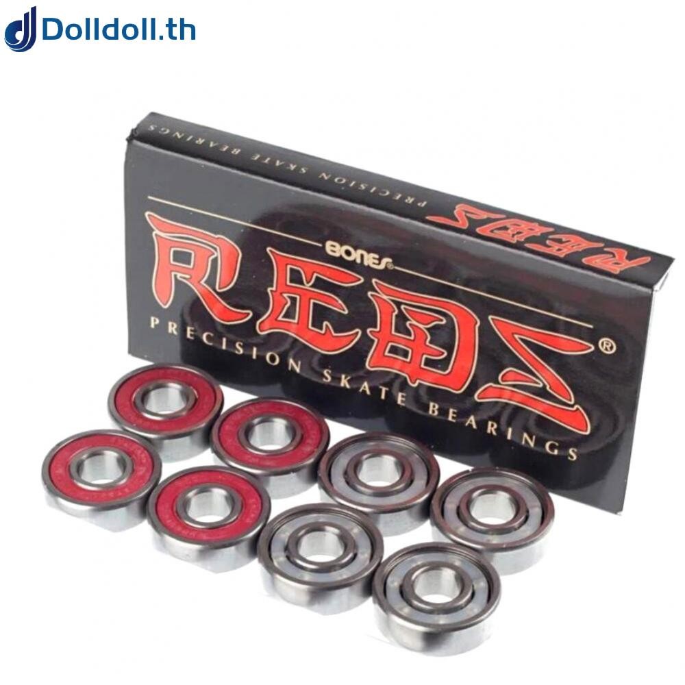 [Dolldoll]BONES REDS Skateboard Bearings 8-Pack 8mm for Precision Size 608 (Standard)
