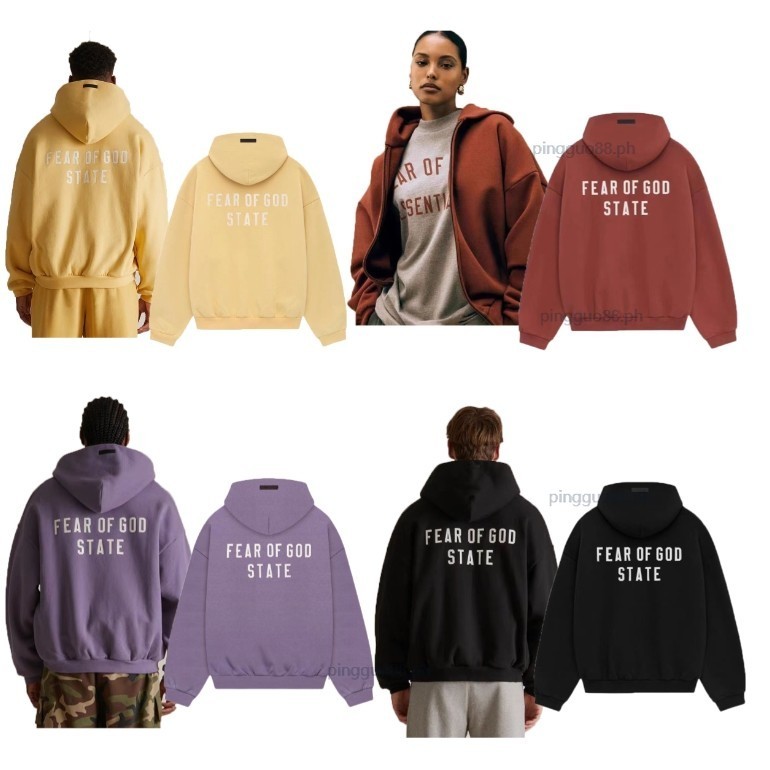 Fear of God Essentials Fall24 เสื้อฮู้ดปักลายซิปใหม่, การปรับแต่งสีหัวซิปคู่