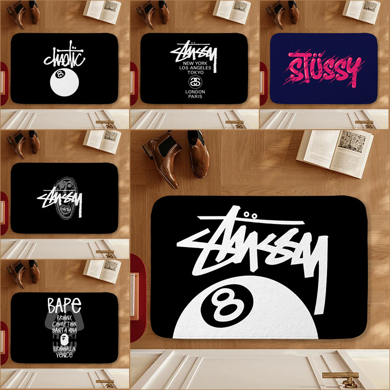 Art Stussy โลโก้ประตูพรมกันลื่น Pad ห้องน้ําอาบน้ํา Anti-slip Mats พรม (60x40 ซม.)