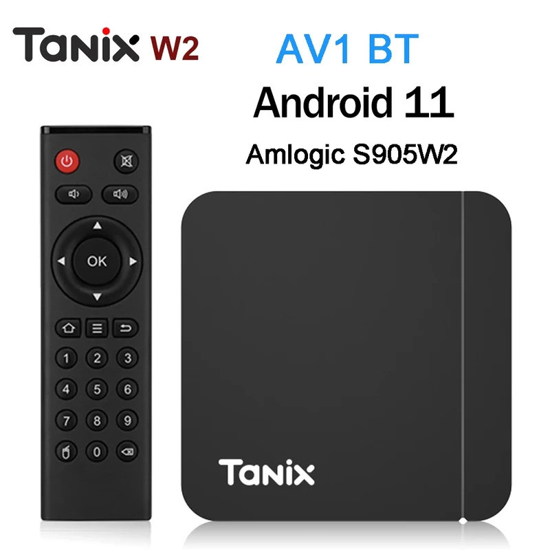 Original tanix W2 Android 11 TV Box amlogic S905W2 2G/16G AV1 BT TV Box 2.4G และ5G dual WiFi 4G/64G 