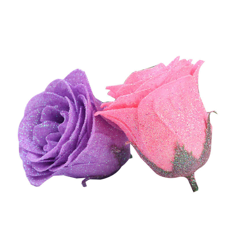 ผงทองนางฟ้าสีฟ้าจําลองคริสตัลดอกกุหลาบหัวสําหรับช่อ ทําเอง - รูปที่ 3