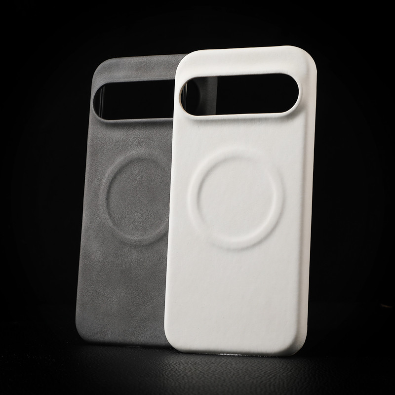 สําหรับ Google Pixel 9 Pro XL, 8 Pro, 8A Max Case ELVEV ผิวเคลือบ PU หนัง Hard PC ฝาหลัง