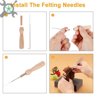 ตุ๊กตา DIY ใยขนแกะ พร้อมส่ง Needle Felting Kit จิ้มขนเฟลท์ พวงกุญแจ ทำมือ ตุ๊กตาใยขนแกะ ปักเฟลท์ พวงกุญแจ ทำมือ จิ้มเฟลท์ ปัก Random Color Wool Felt Handmade Felt Needle DIY Finger Cots Hand Craft Foam Wool Kit