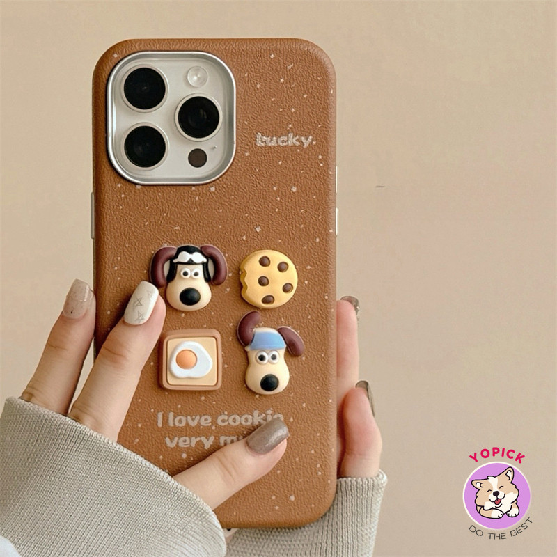 สําหรับiphone 16 16Pro 16Plus 16Pro Max 11 12 13 14Plus 15Pro XR XS Max 7 8Plusคนรักหนังโทรศัพท์กรณีน่ารัก3Dน่ารักตุ๊กตาลูกสุนัขCoulpeการ์ตูนฝาครอบโทรศัพท์สาวร้อนนุ่มSP
