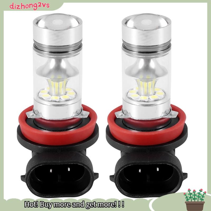 [dizhong2vs]2X H8 H11 H16 6000K สีขาว 100W ไฟตัดหมอก LED กําลังสูงหลอดไฟขับรถ DRL